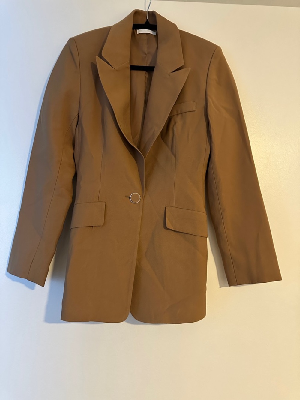 Women's Single-Button Tailored Blazer in Camel